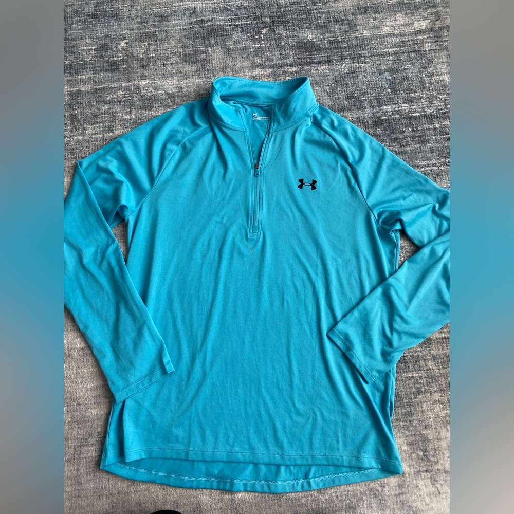 Under Armour men’s blue 1/2 zip tech Long Sleeve Pullover size large